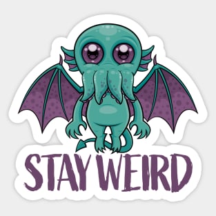 Stay Weird Cute Cthulhu Monster Sticker